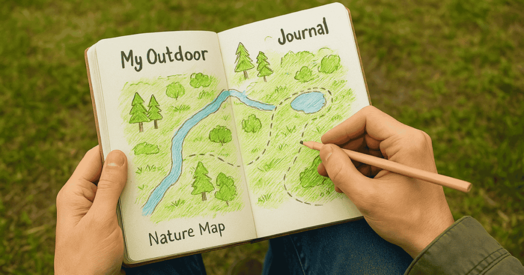 outdoor journaling with maps